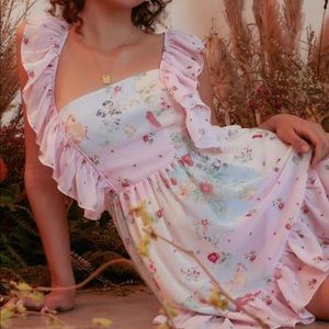 Ruffle Chiffon baby doll dress,pricing is firm